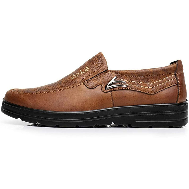 (⏰Last day 40% OFF🔥)Men's Genuine Leather Breathable Lightweight Slip-On Orthopedic Walking Shoes