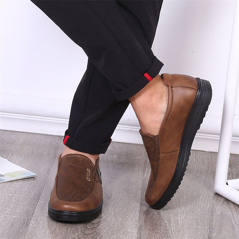 (⏰Last day 40% OFF🔥)Men's Genuine Leather Breathable Lightweight Slip-On Orthopedic Walking Shoes