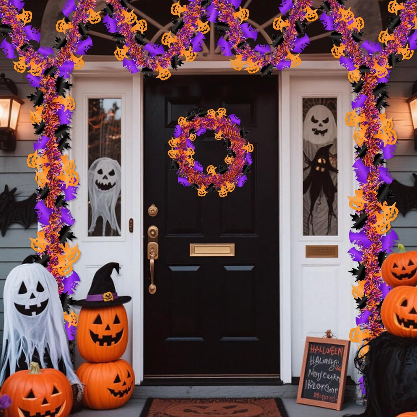 Halloween Tinsel Garland – Sparkly & Spooky Party Decor