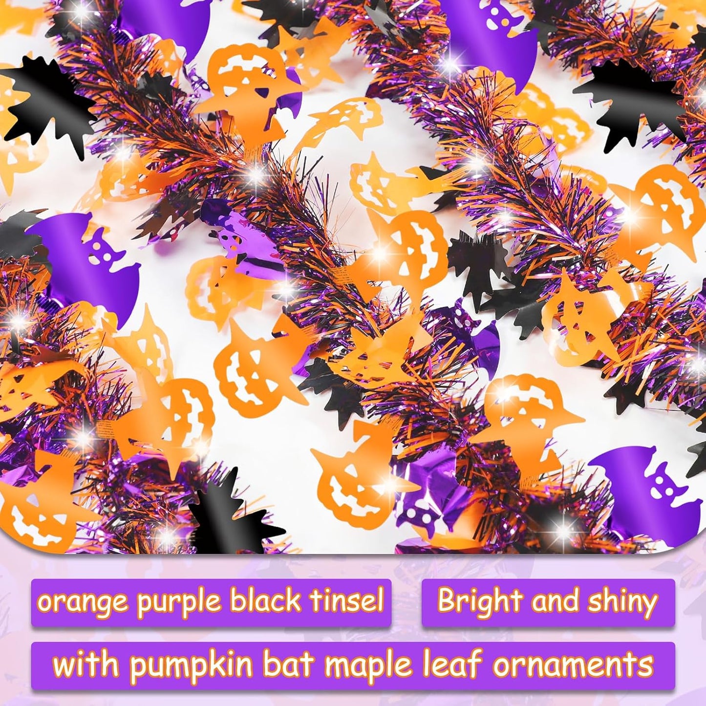 Halloween Tinsel Garland – Sparkly & Spooky Party Decor