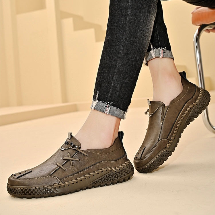 Behavory™⏰Promotion - 70% OFF🔥Men's Handmade Genuine Leather Glue-Free Slip-on Orthopedic Shoes