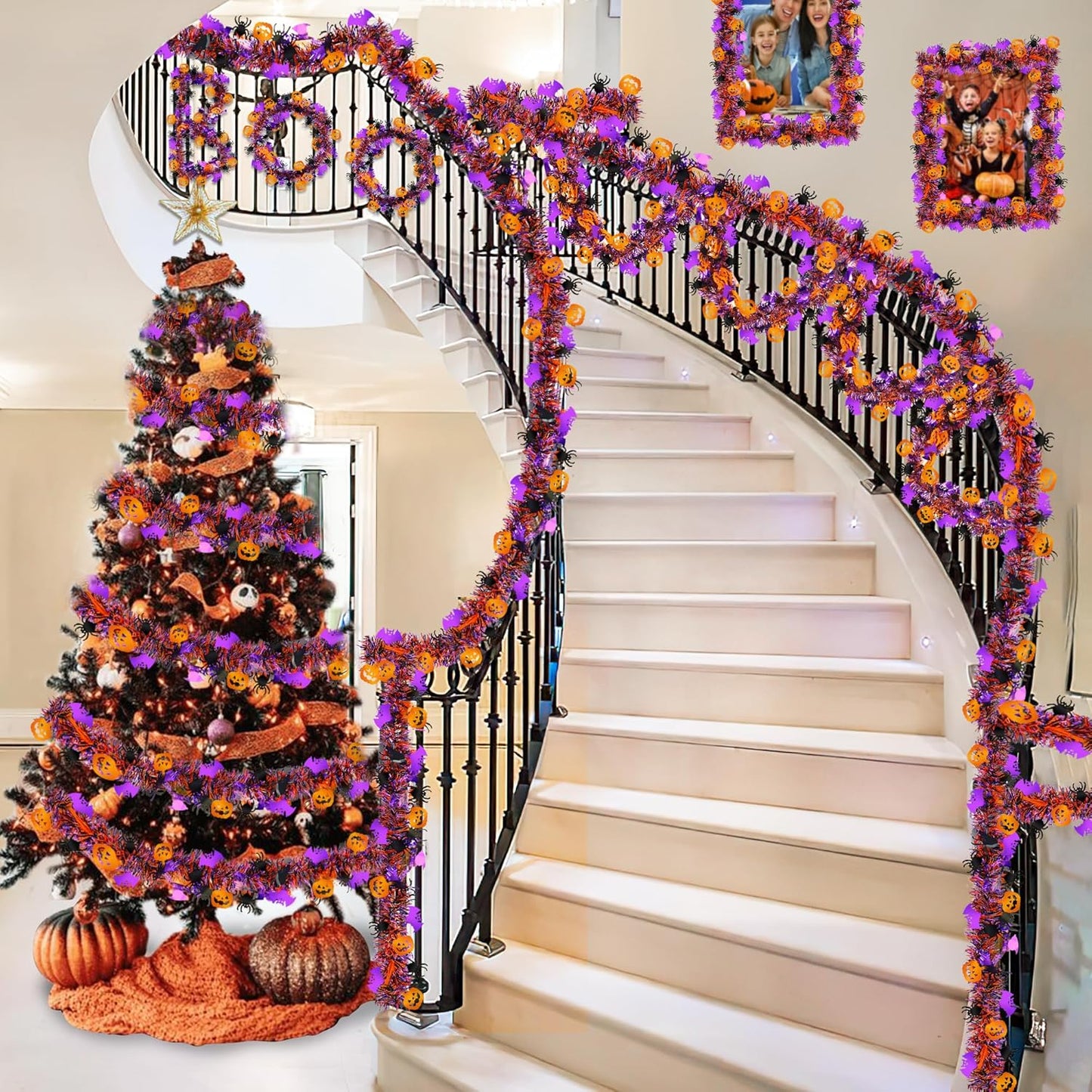Halloween Tinsel Garland – Sparkly & Spooky Party Decor