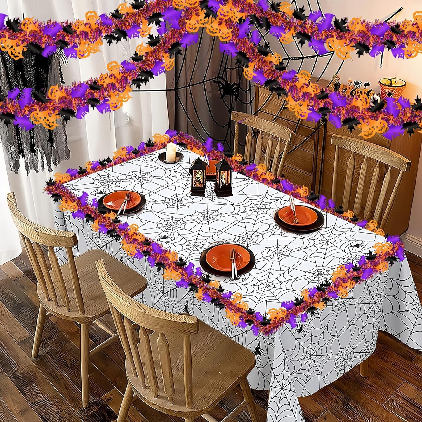 Halloween Tinsel Garland – Sparkly & Spooky Party Decor