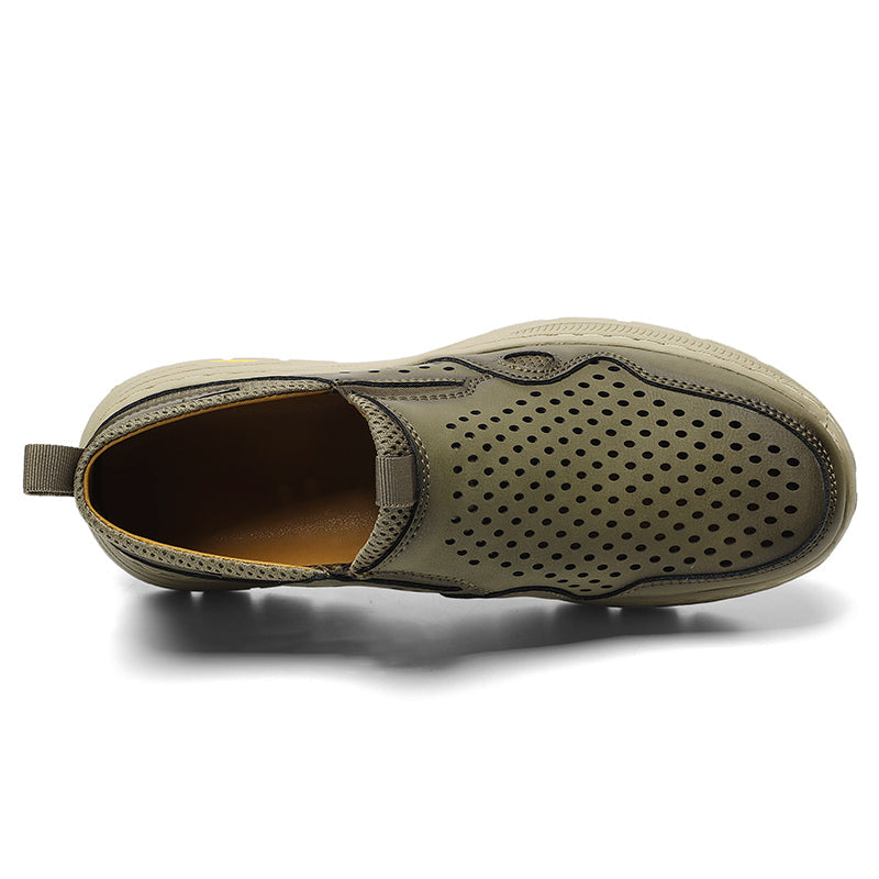 (⏰Limited Time Sale 70% OFF) Men's Orthopedic Leather Loafers - Comfortable Orthopedic Wide Toe Arch Support - Quick Dry Breathable Cushioning Non-slip and Puncture Resistant