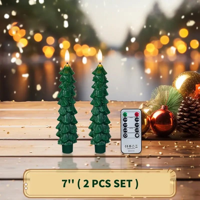 Hot Sale 50% OFF🔥Flameless Taper Candles - Christmas Tree LED Candles🎄