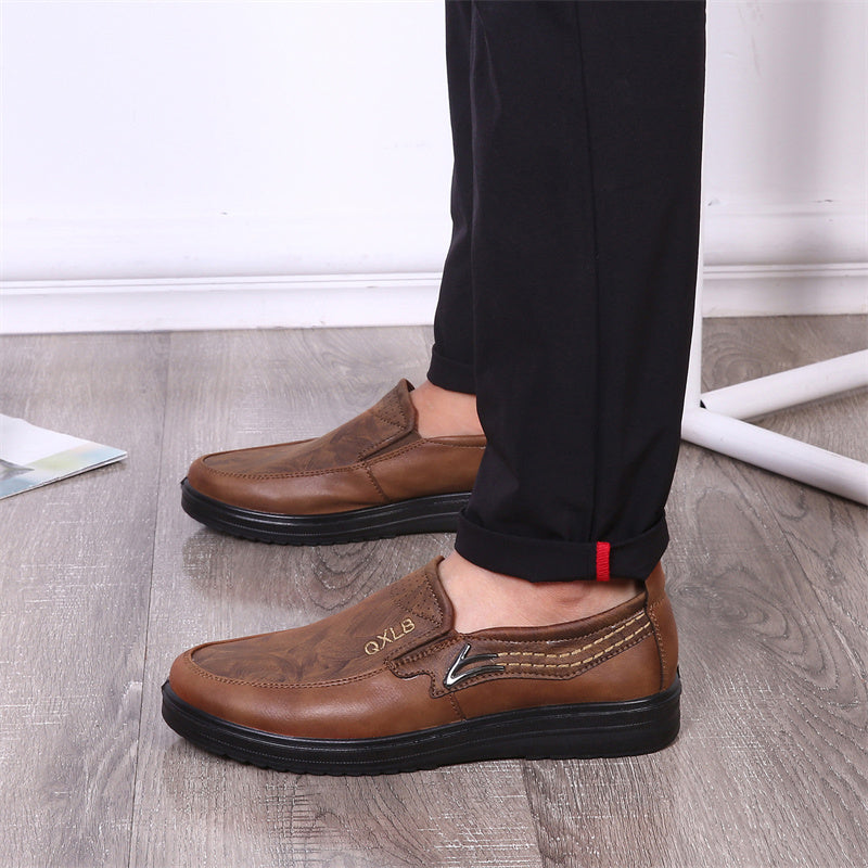 (⏰Last day 40% OFF🔥)Men's Genuine Leather Breathable Lightweight Slip-On Orthopedic Walking Shoes