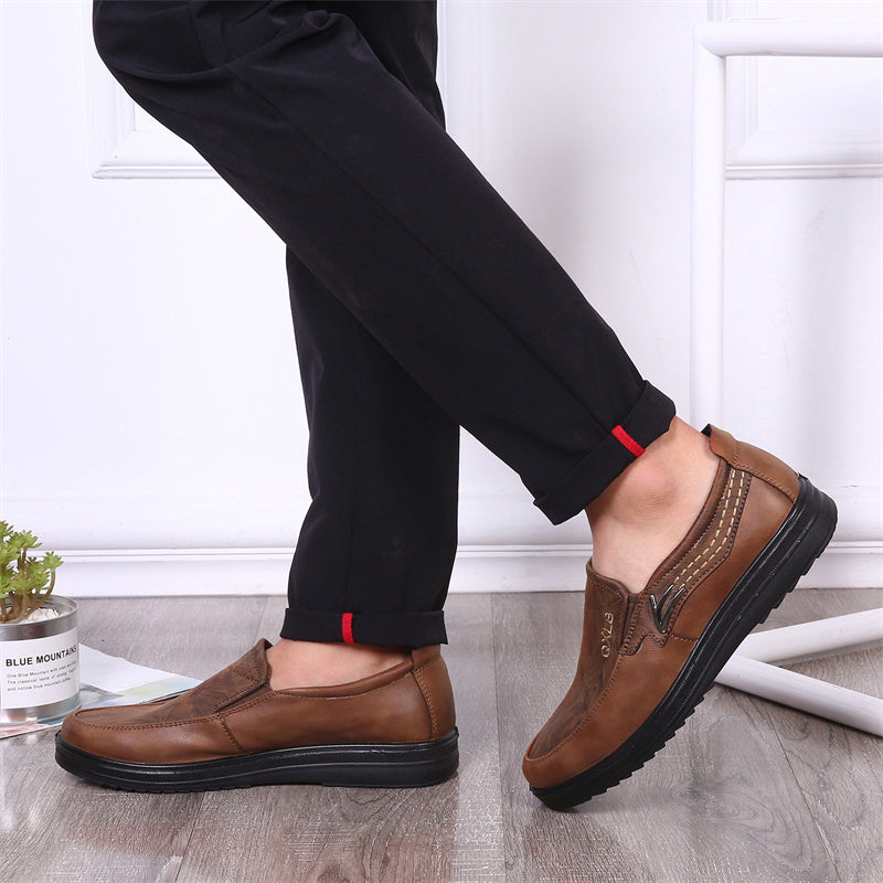 (⏰Last day 40% OFF🔥)Men's Genuine Leather Breathable Lightweight Slip-On Orthopedic Walking Shoes