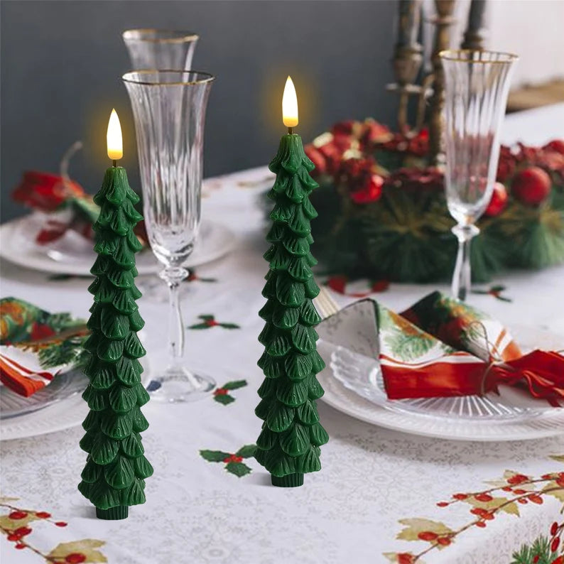 Hot Sale 50% OFF🔥Flameless Taper Candles - Christmas Tree LED Candles🎄