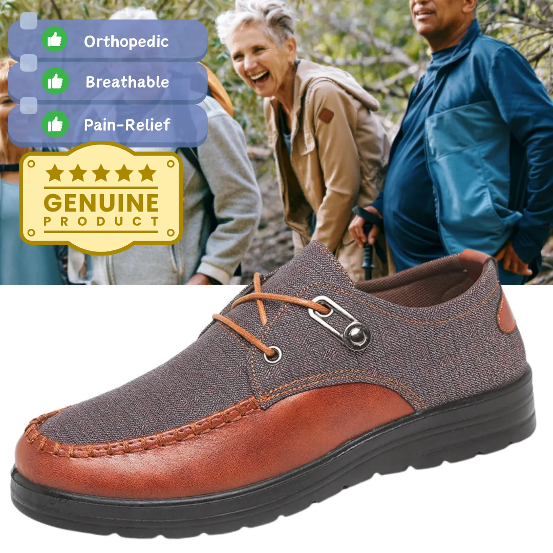 Men's Casual Canvas Shoes Waterproof Orthopedic Walking Shoes