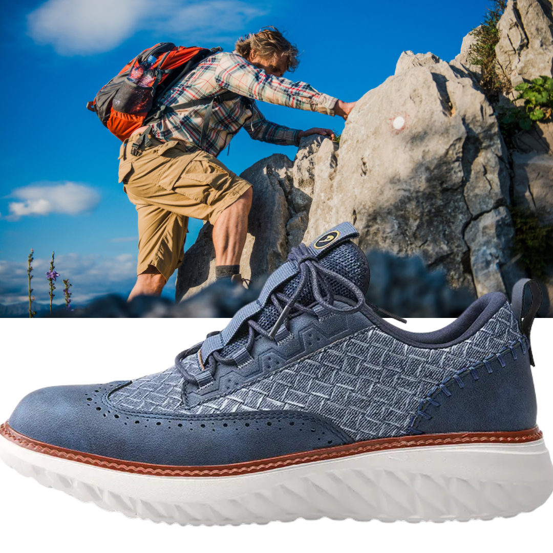 ⏰LAST DAY - 60% OFF🛒 Men’s Comfortable Lace-Up Brogue Sneakers – Ultra-Lightweight & Breathable Woven Upper, Arch Support, Wide-Toe Fit, Shock-Absorbing Sole for All-Day Comfort
