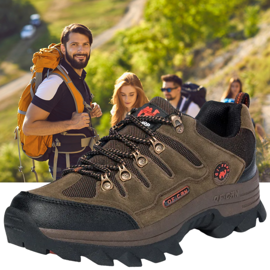 Men's Genuine Leather Comfy Arch Support  Hiking Orthopedic Shoes