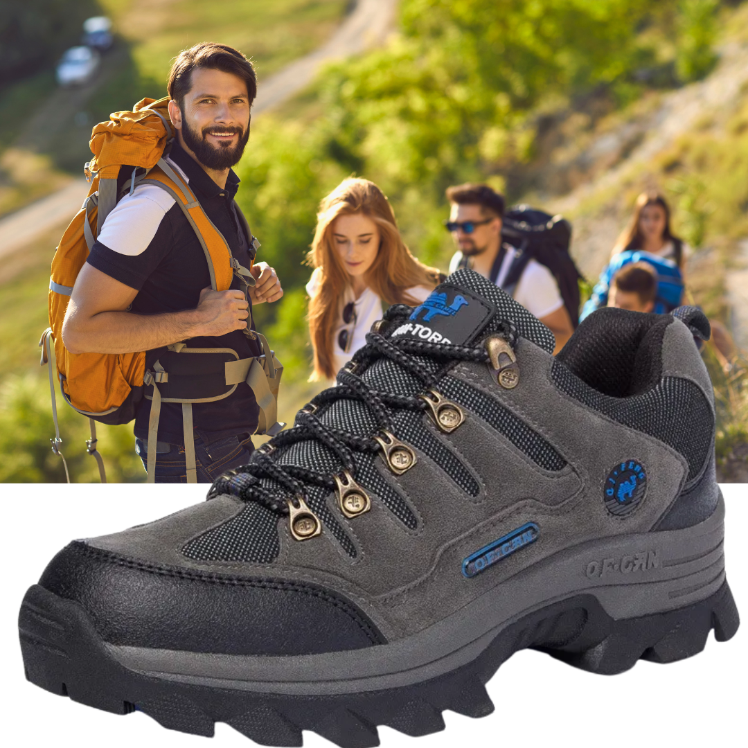 Men's Genuine Leather Comfy Arch Support  Hiking Orthopedic Shoes