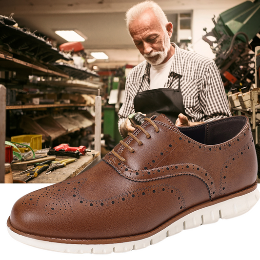 ⏰Promotion 70% OFF - Men's orthopedic comfortable genuine leather carved Oxford shoes