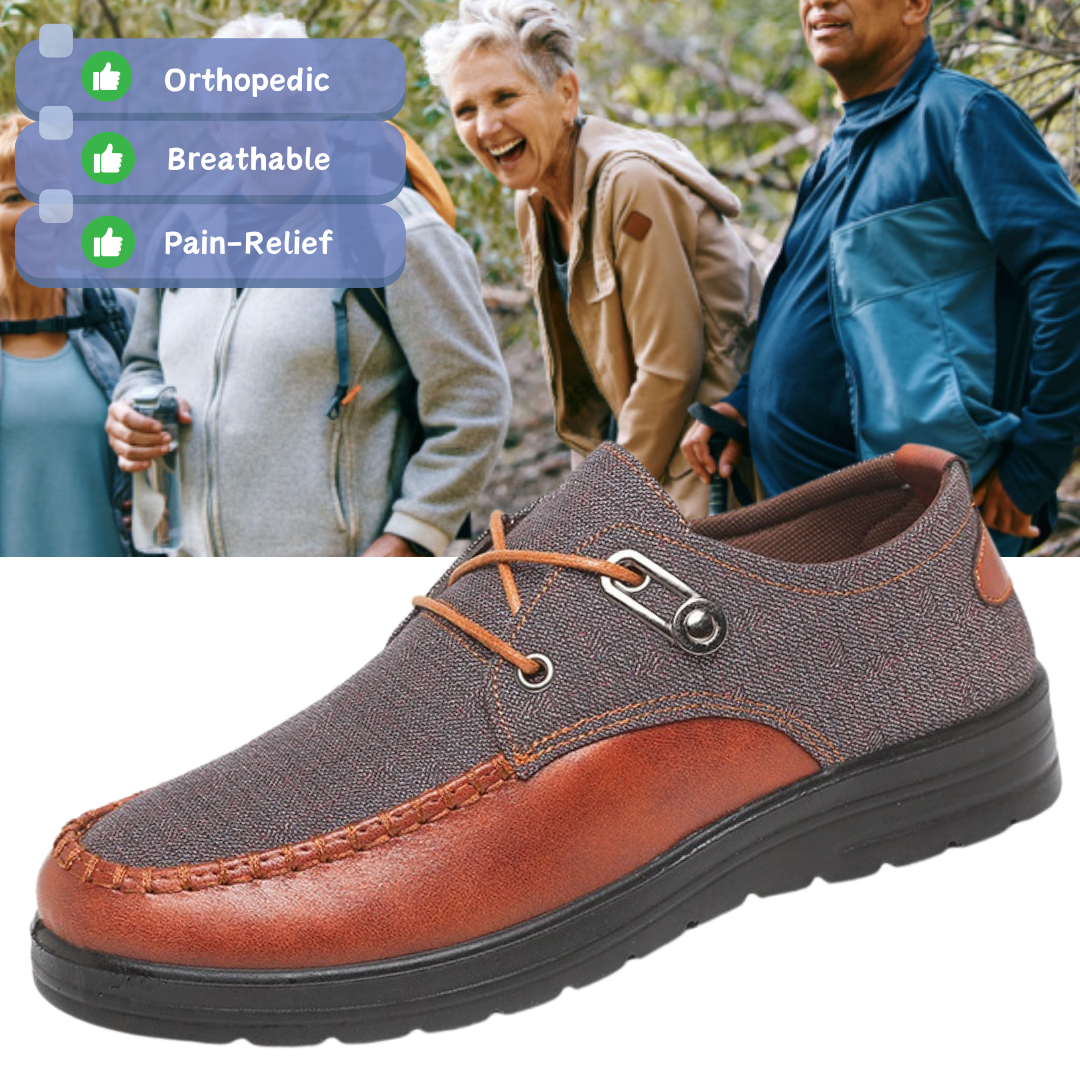 Men's Casual Canvas Shoes Waterproof Orthopedic Walking Shoes