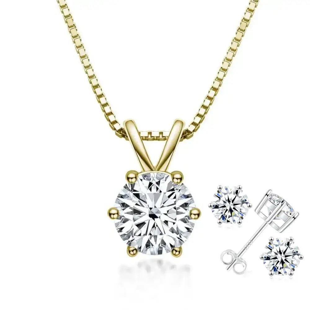 ❤️Special Offer❤️Luxury Solitaire 6-Prong Moissanite Necklace (🎁FREE Earrings Only Today)