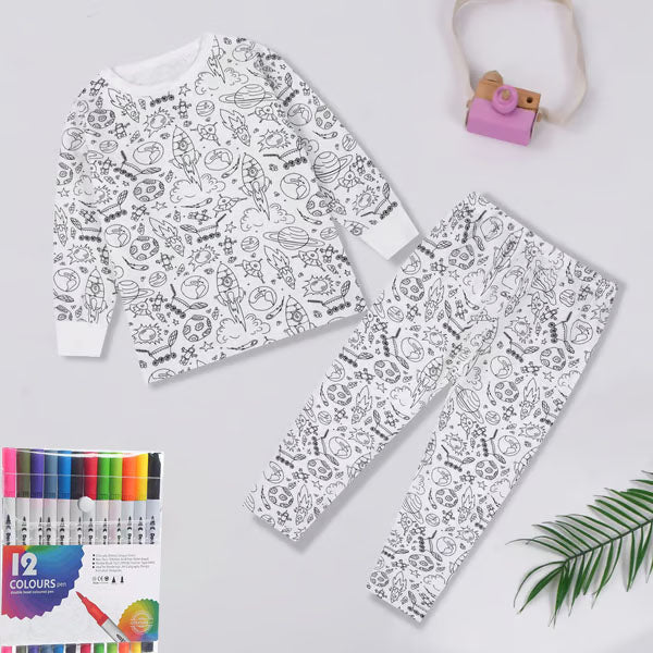 🖌️🎨Kids Coloring Pajamas Set