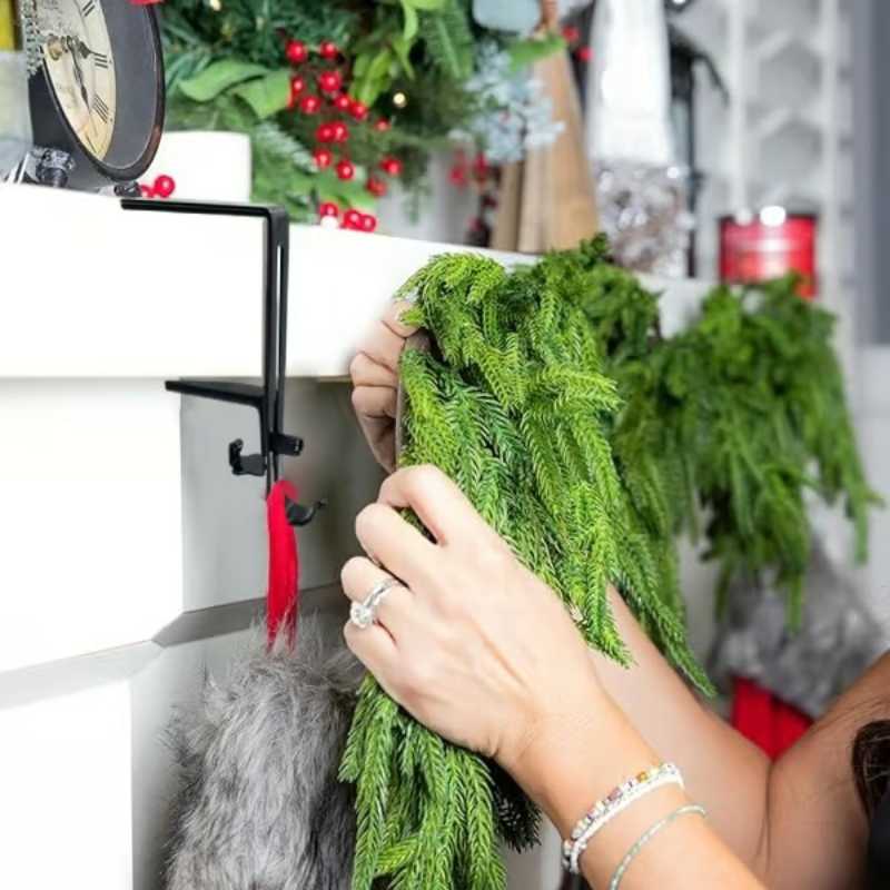 🎁Hot Sale 49% OFF - 2025 Christmas Fireplace Stocking and Garland Hanger