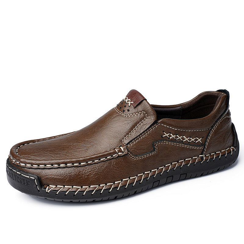 ⏰Promotion - 50% OFF🔥 Men’s Premium Leather Loafers - Arch Support & Wide Fit Slip-On Shoes