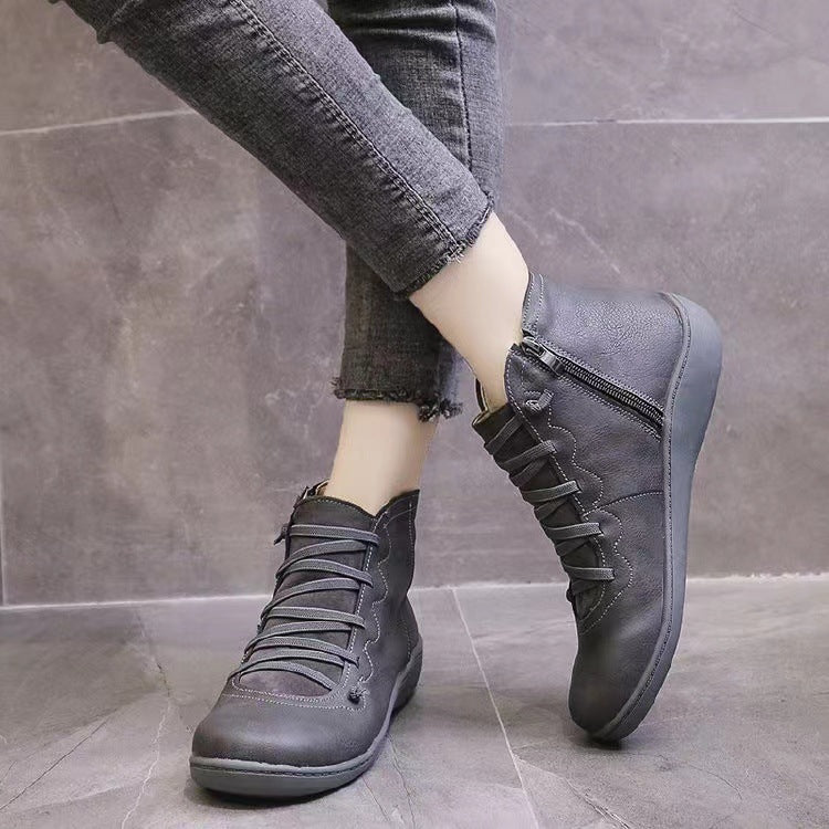 🔥Last Day Promotion 50% OFF - Women's Comfortable Handmade Leather Foot Support Boots