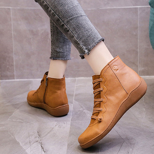 🔥Last Day Promotion 50% OFF - Women's Comfortable Handmade Leather Foot Support Boots