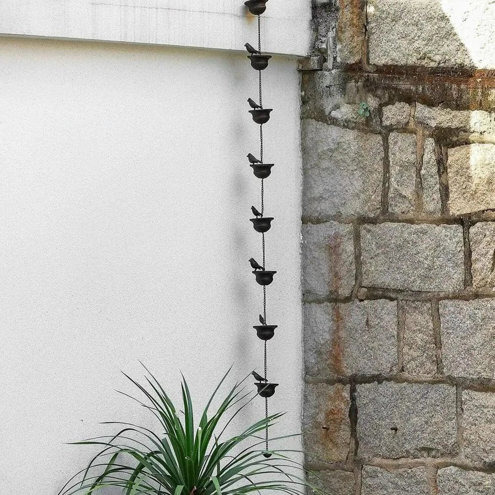 ✨Decorative Rain Chain with Bird Bath Design