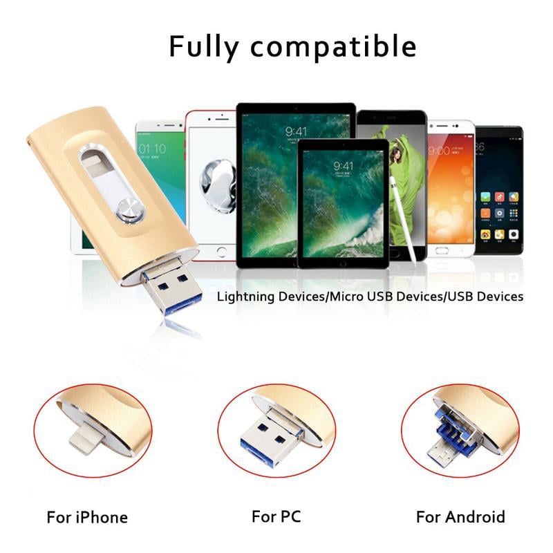 ⚡3 in 1 Flash Drive, Portable High Speed USB 3.0 Memory Storage📱