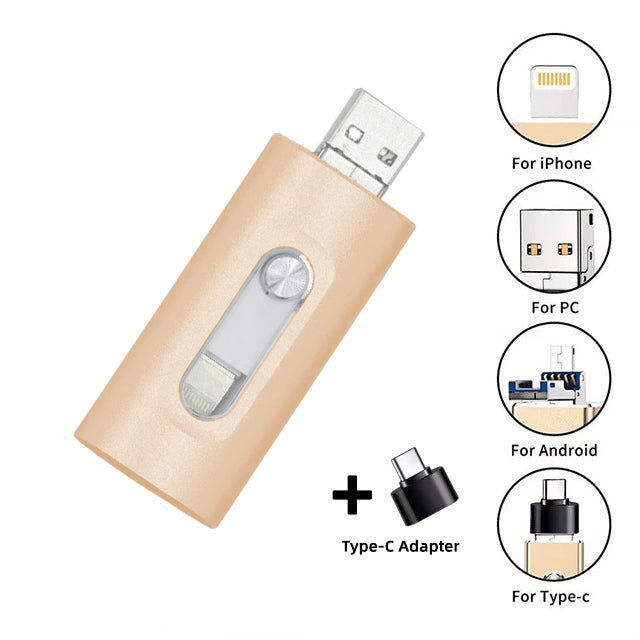⚡3 in 1 Flash Drive, Portable High Speed USB 3.0 Memory Storage📱