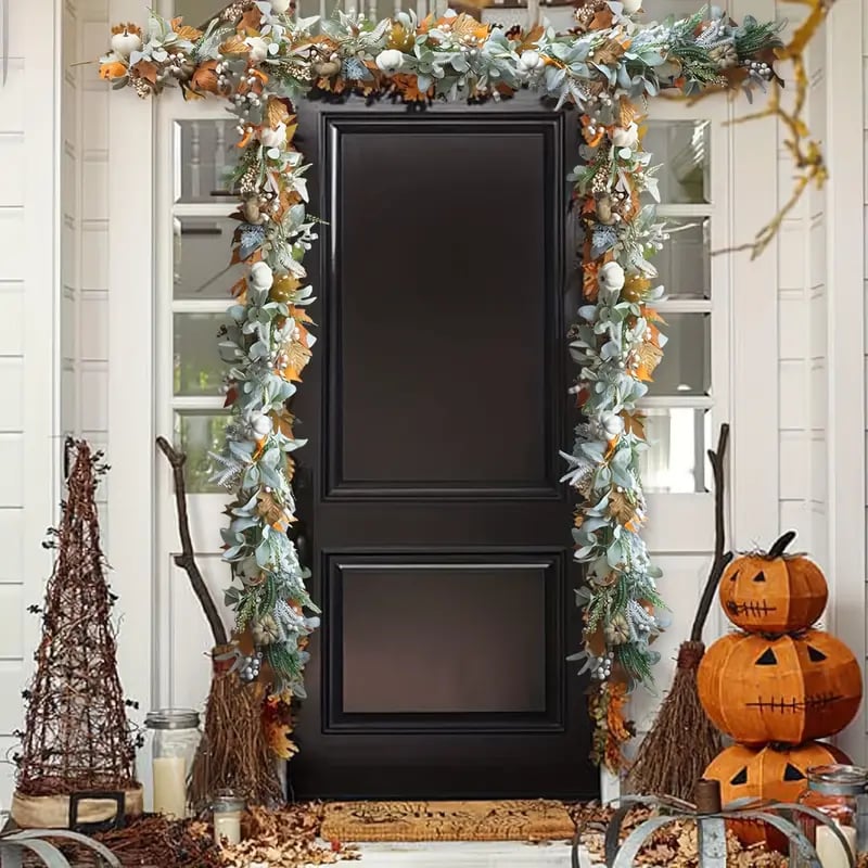 🍁Special Fall Sale 49% OFF-Fall Wreath with Pumpkin Maple Leaves🎃