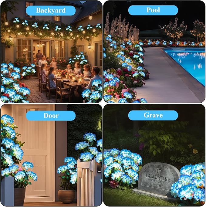 🔥Hot Sale-59% OFF🔥Outdoor Solar Hydrangea Flower Lights