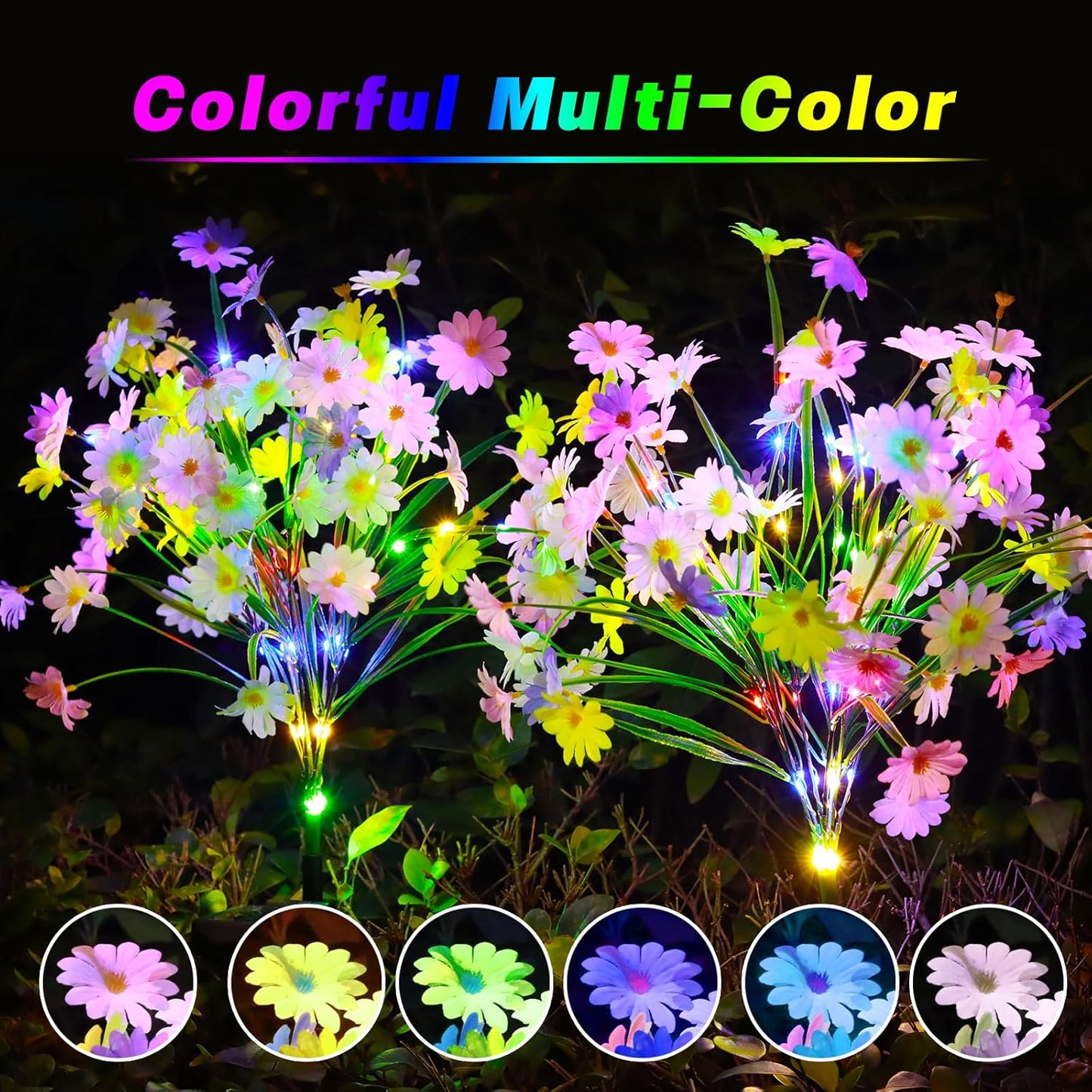 🔥Hot Sale-64% OFF🔥-🌼Solar Multi-Color Daisy Flower Lights✨