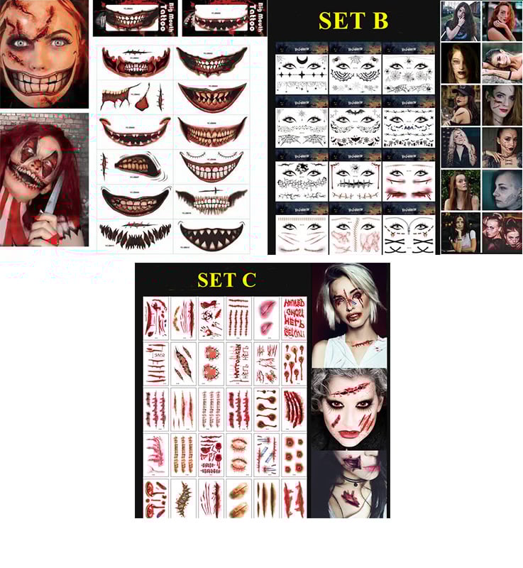 😈Halloween Prank Makeup Temporary Tattoo