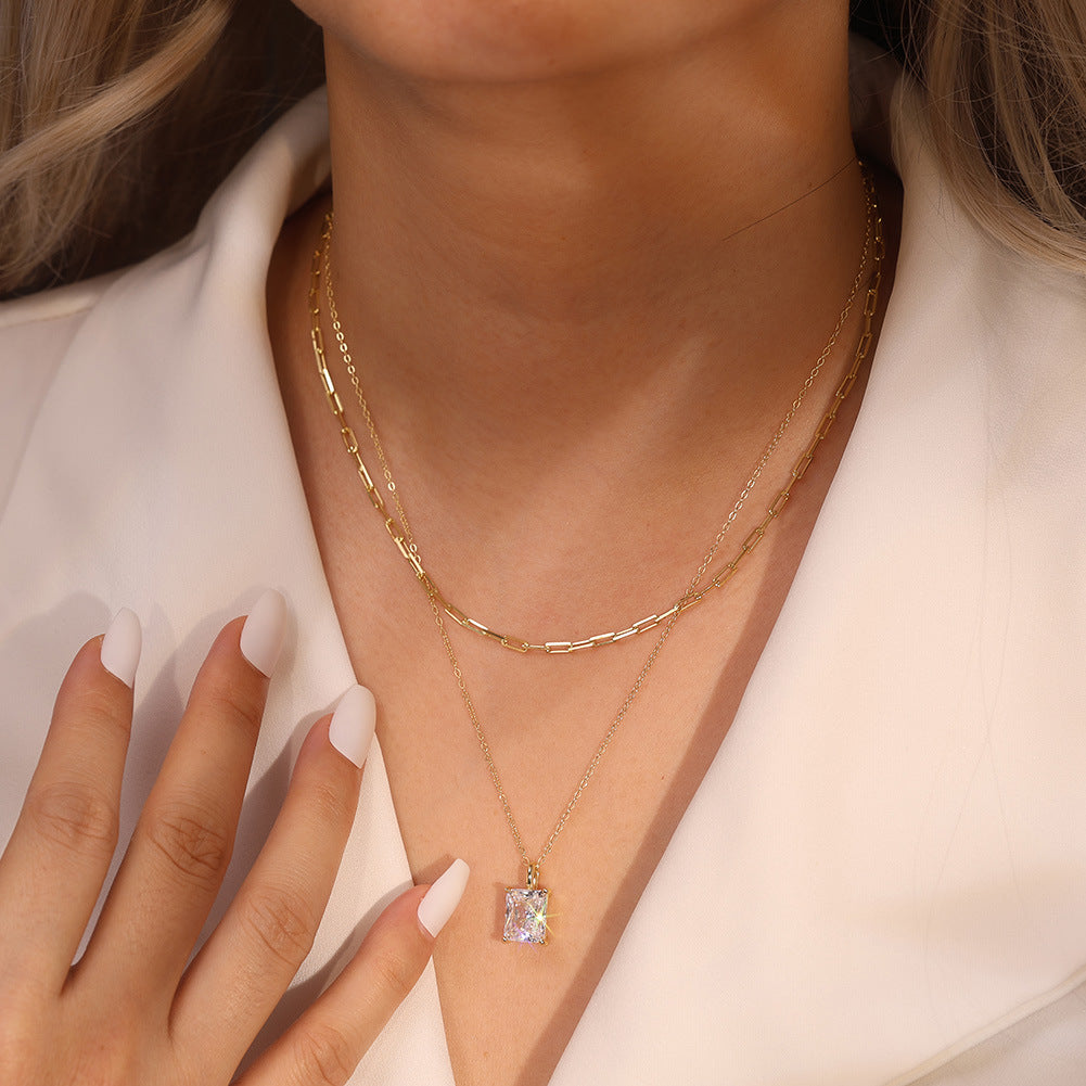 Luxury Solitaire Ideal Cut Moissanite Necklace