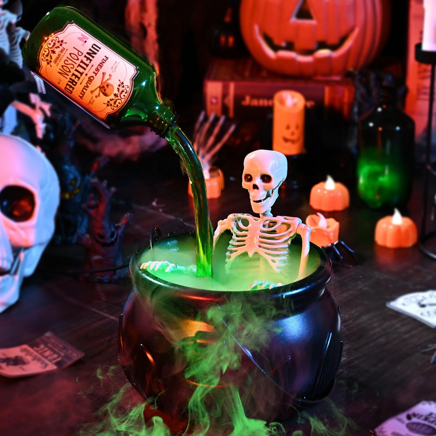 🔥Hot Sale 60% OFF🎃Halloween Witches' Magic Cauldron and Floating Potion Bottles