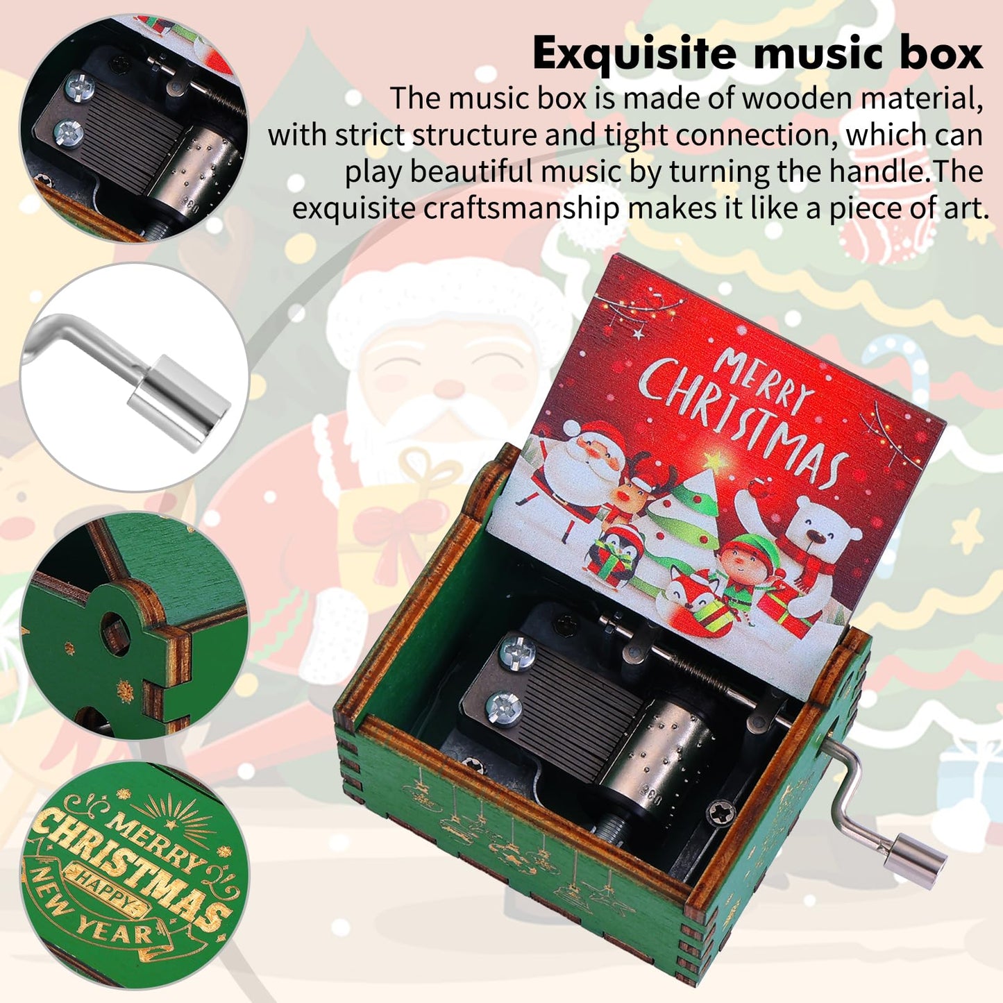🎉Christmas Sale - SAVE 50% OFF🎉 Merry Christmas Hand Crank Music Boxes