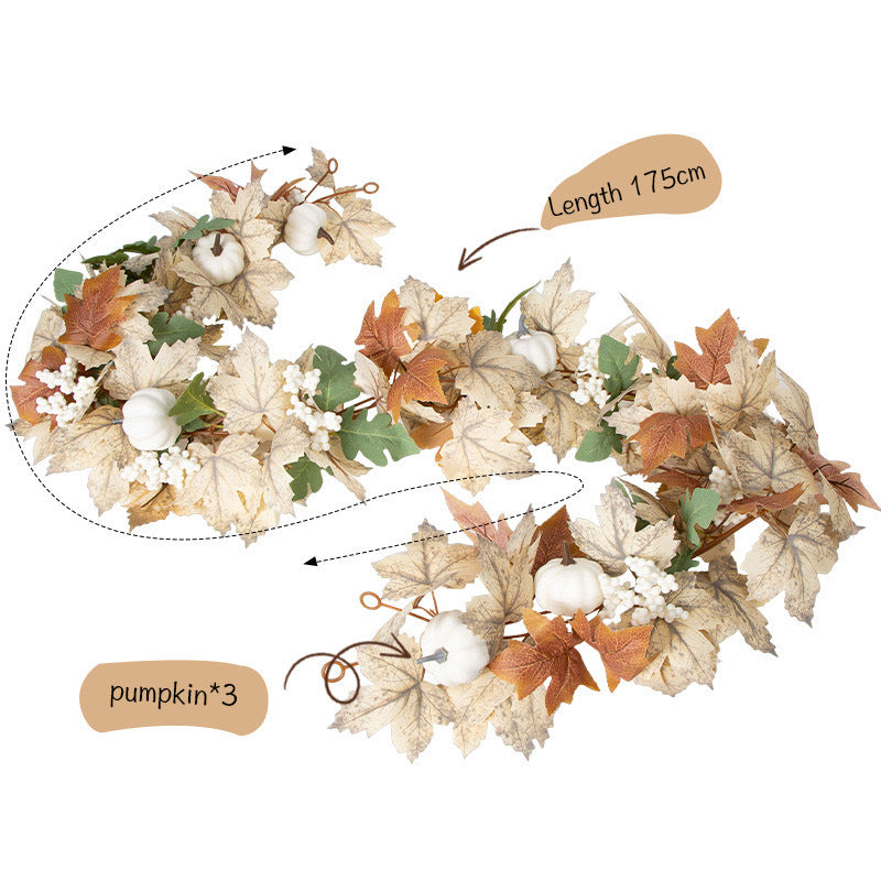 🍁Special Fall Sale 49% OFF-Fall Wreath with Pumpkin Maple Leaves🎃