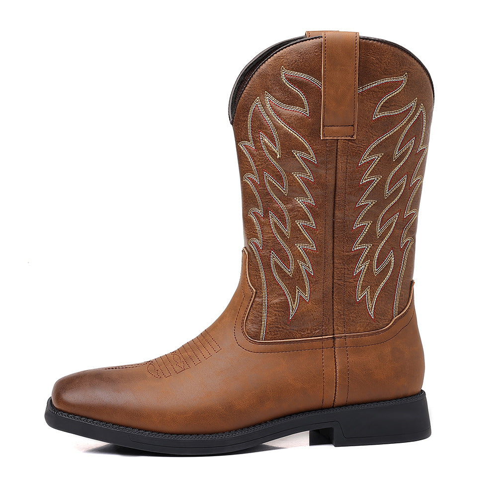 Vintage wide-toe cowboy boots