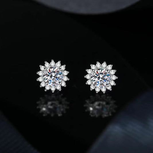 🔥Hot Sale🌻Sunflower Moissanite Earrings💎