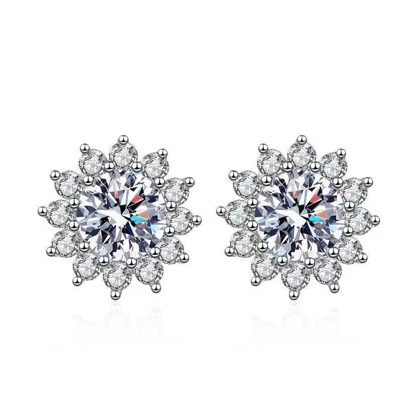 🔥Hot Sale🌻Sunflower Moissanite Earrings💎