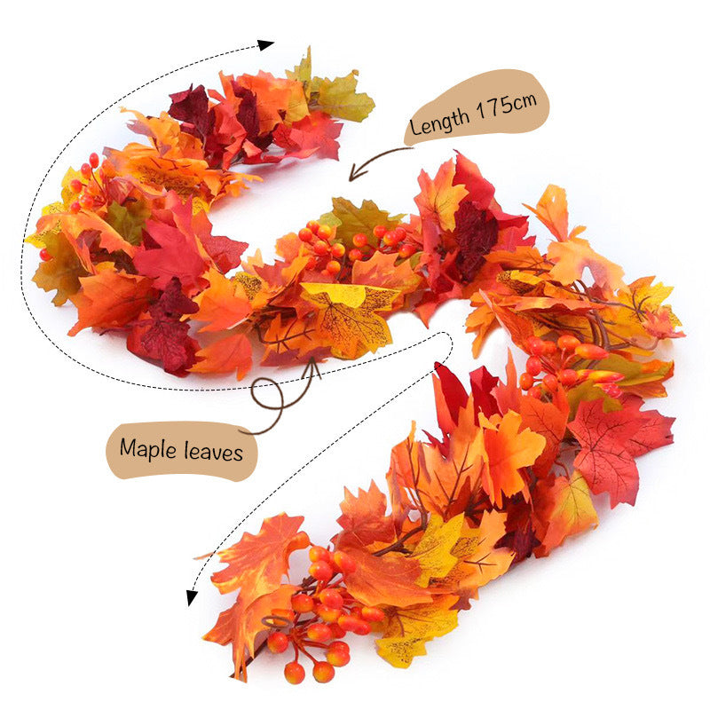 🍁Special Fall Sale 49% OFF-Fall Wreath with Pumpkin Maple Leaves🎃