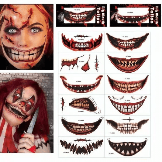 😈Halloween Prank Makeup Temporary Tattoo
