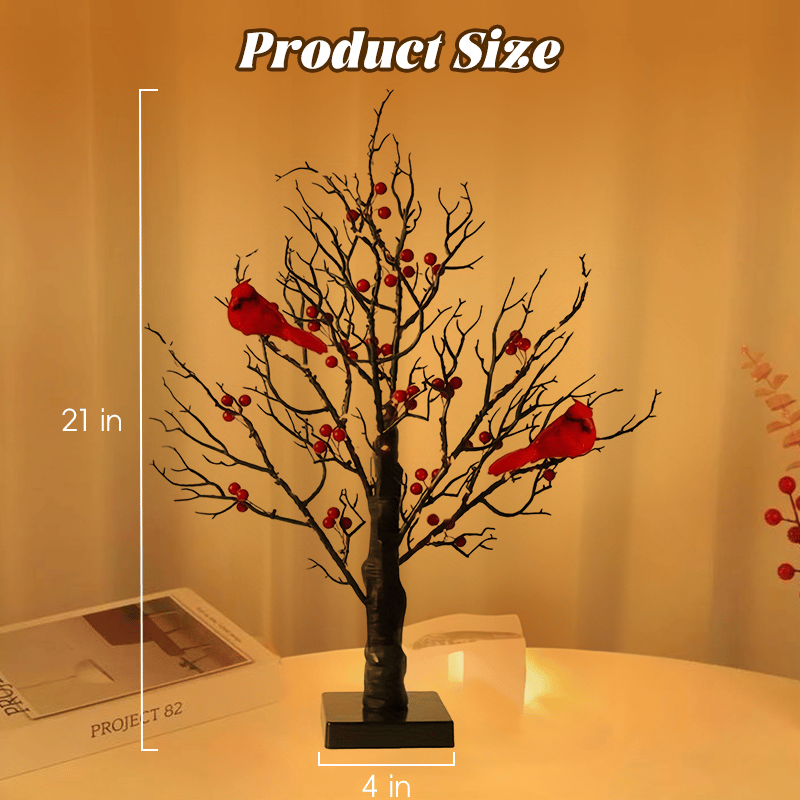 🔥Hot Sale🔥Vintage Glowing Cardinal Tree With Berries
