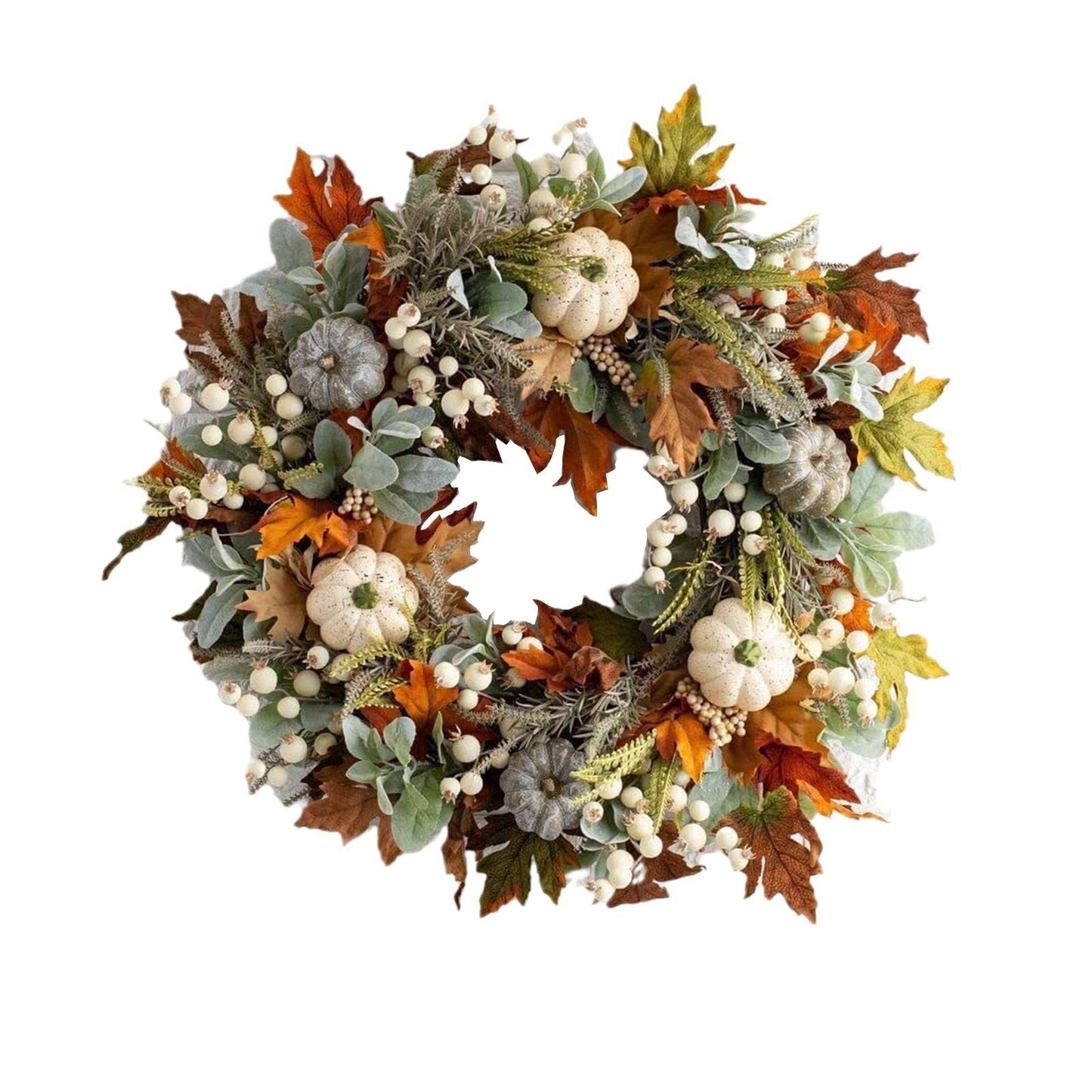 🍁Special Fall Sale 49% OFF-Fall Wreath with Pumpkin Maple Leaves🎃