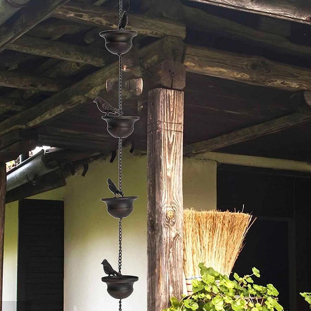 ✨Decorative Rain Chain with Bird Bath Design