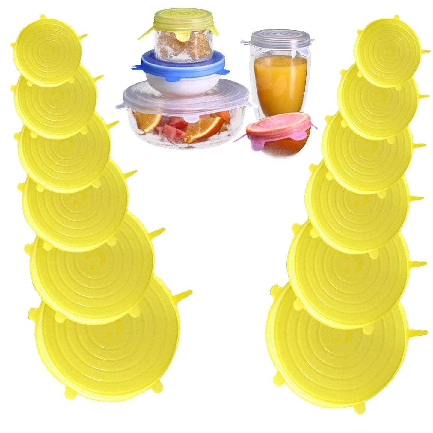 ♻️ 100% Reusable Eco-Friendly - Silicone Stretch Airtight Food Wrap Covers🔥