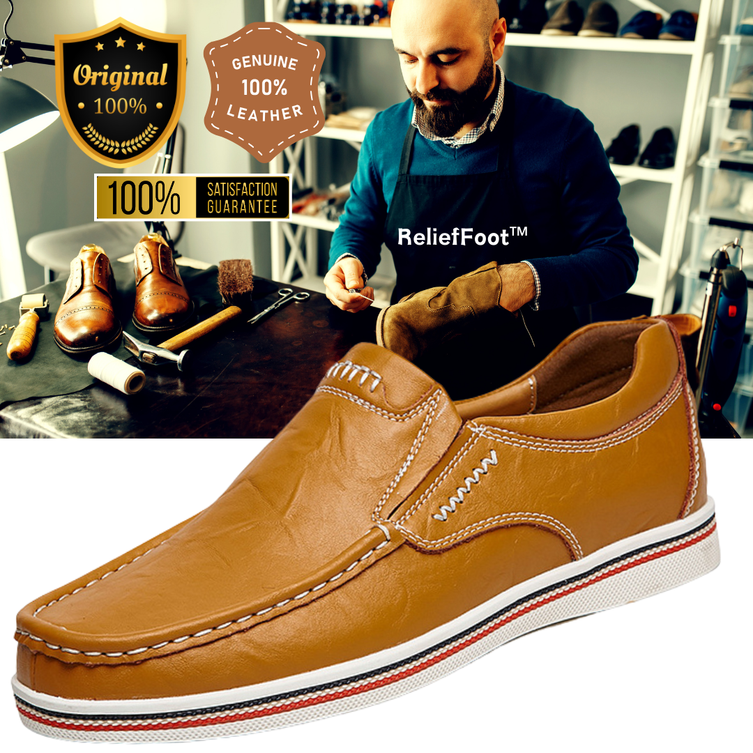 Men's Slip-On Genuine Leather Orthopedic Casual Shoes Work Shoes