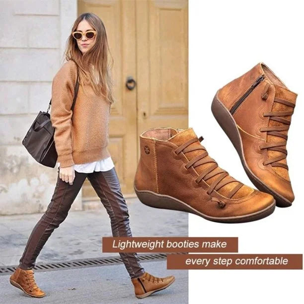 🔥Last Day Promotion 50% OFF - Women's Comfortable Handmade Leather Foot Support Boots