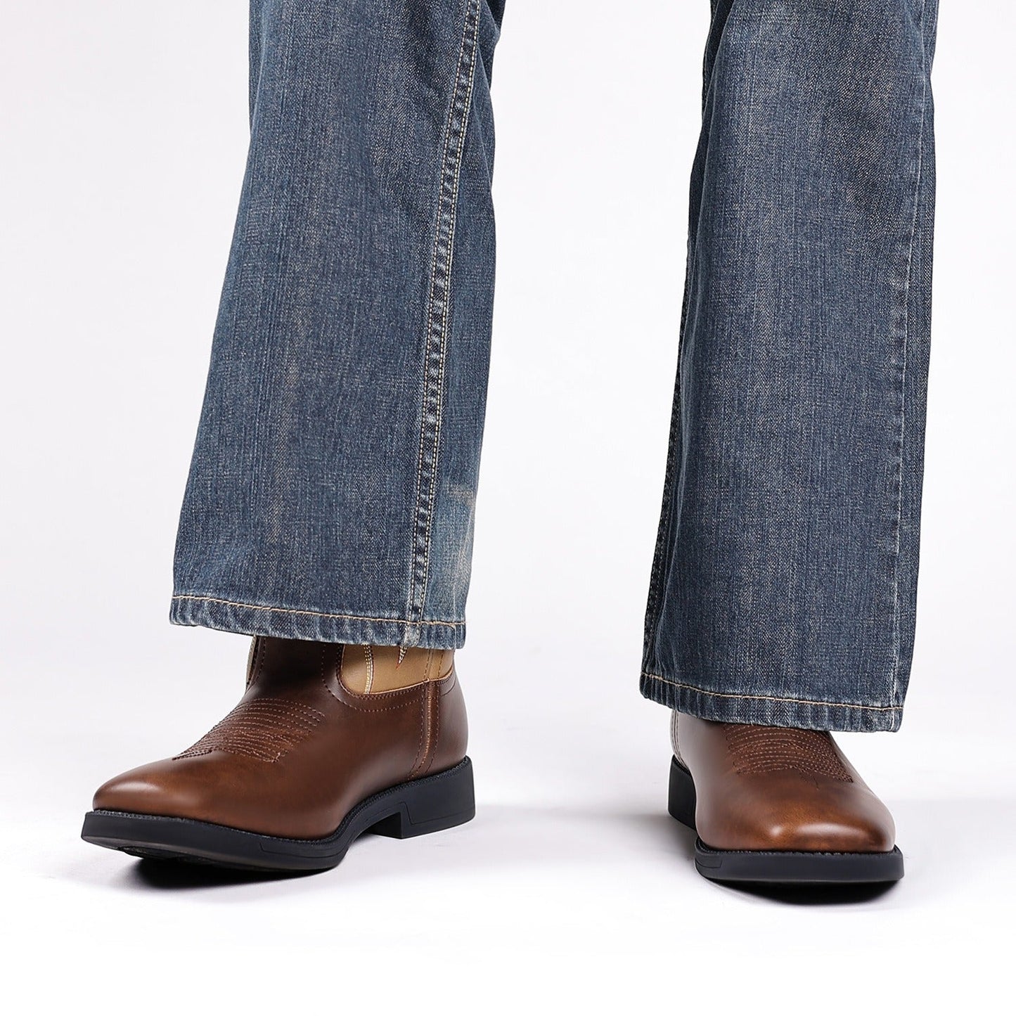 Vintage wide-toe cowboy boots