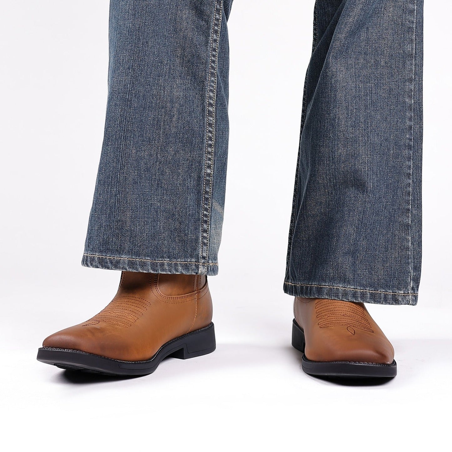 Vintage wide-toe cowboy boots