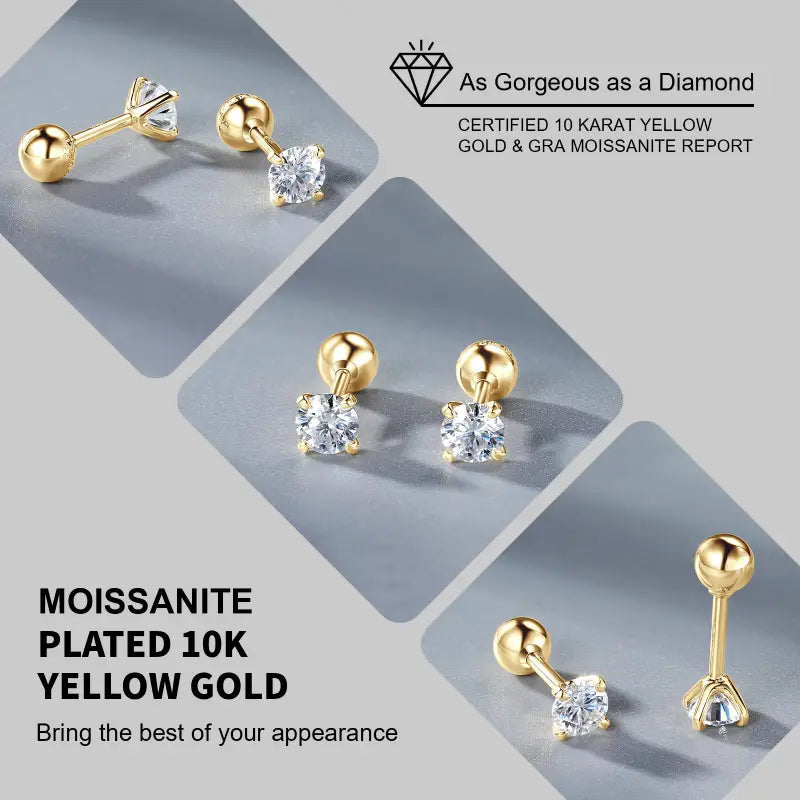 🔥Hot Sale🔥Brilliant 4-Prong Moissanite Stud Earrings💎